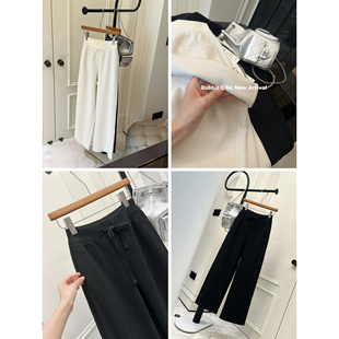 RUBBIT松弛感拉满软糯高支加厚羊毛休闲裤 垂感阔腿直筒显瘦长裤