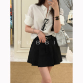 CHIC经典 短袖 高知 纯棉白衬衫 翻领简约通勤上衣 手工卷袖 RUBBUT