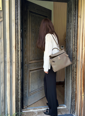 RUBBIT夏末早秋 舒服好穿气质垂感醋酸休闲裤 松紧腰抗皱通勤长裤