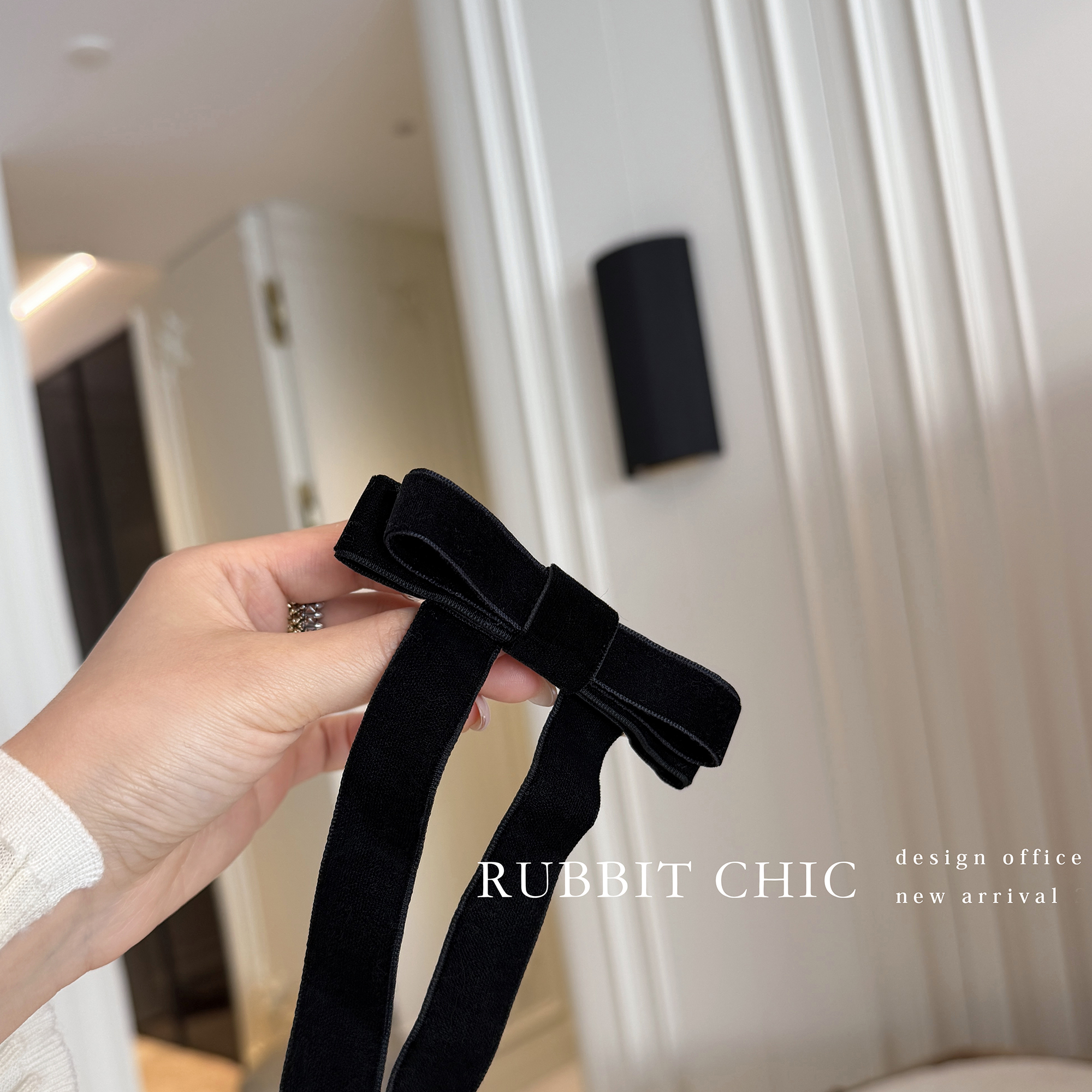 RUBBIT定制款“发间起舞”精致丝绒蝴蝶结发夹 后脑勺一字发饰夹