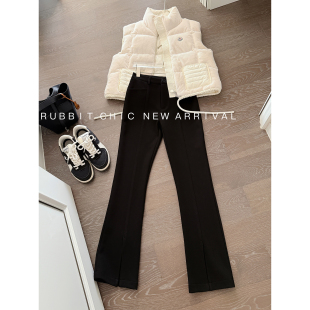 好版 型 高腰弹力开叉修身 RUBBIT四季 裤 兔兔推荐 显瘦休闲西装 神裤