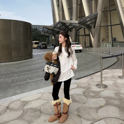 RUBBIT简约不简单 温暖磨毛新疆长绒棉休闲显瘦百搭 T裙/T恤/背心