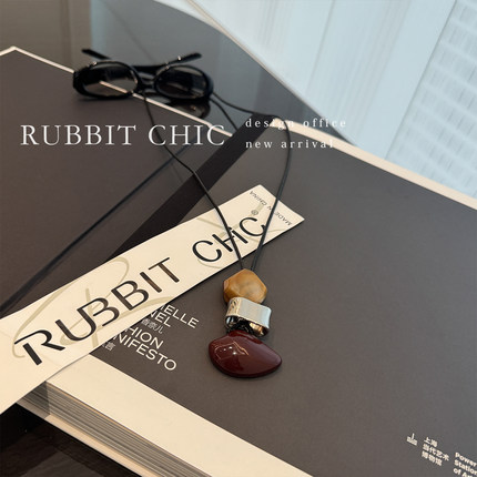 RUBBIT CHIC 复古轻奢毛衣链 百搭吊坠高级感搭配装饰项链