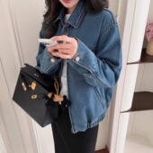 时髦帅性 休闲宽松 加绒牛仔外套 RUBBIT 复古feel男女同款