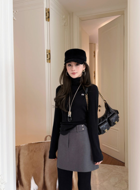 RUBBIT四季款小金豆简约高腰裙裤 气质显腿长百搭西装半裙短裙