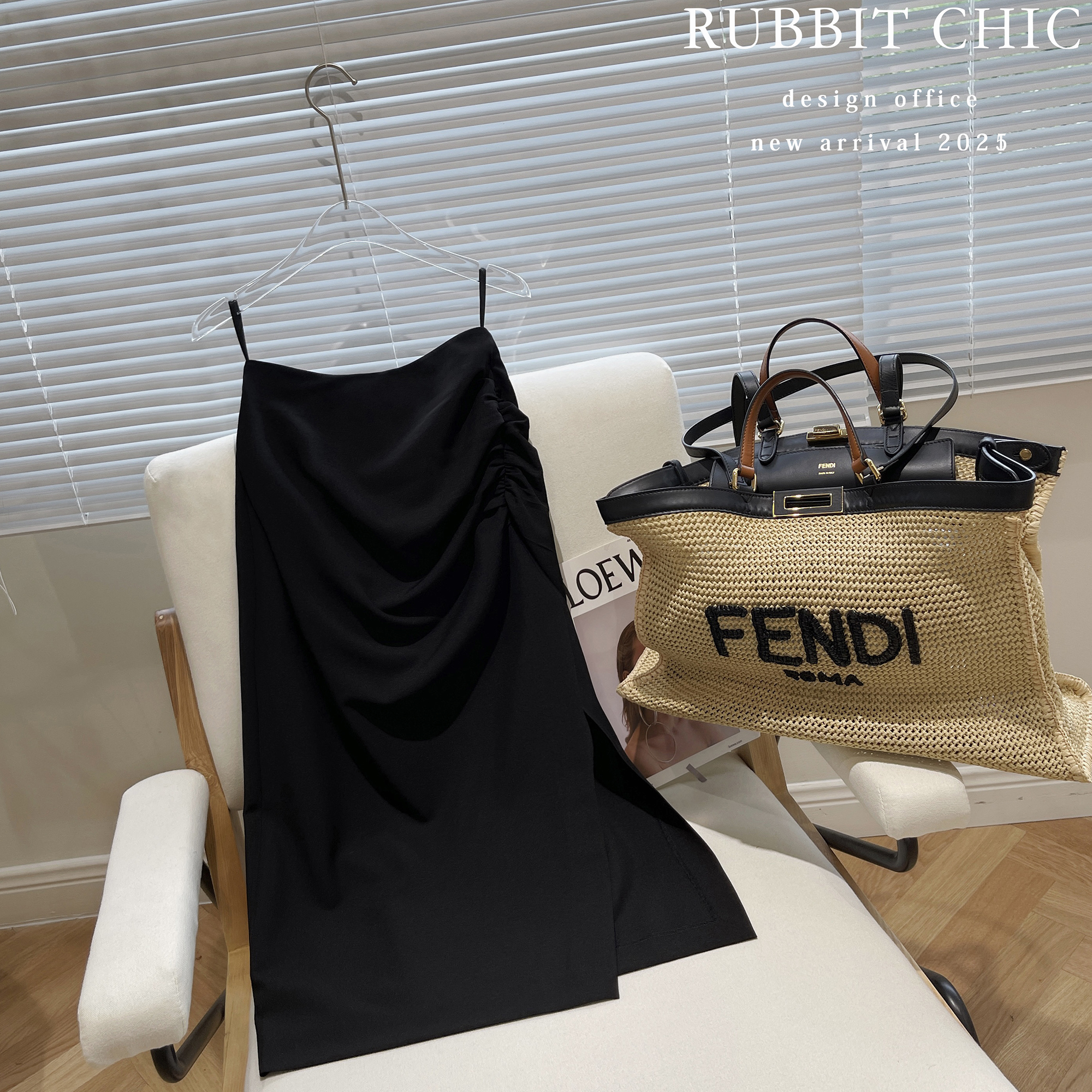 醋酸凉感显瘦小众极简中长裙