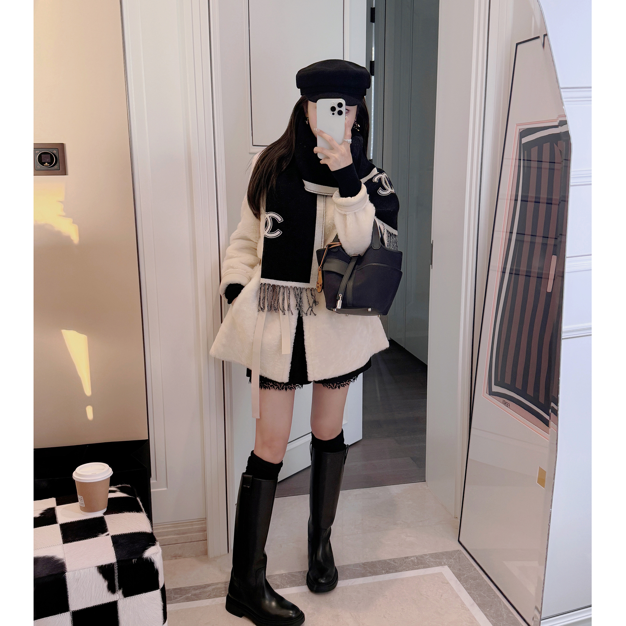 RUBBITCHIC羊羔毛皮草外套