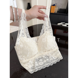 薄款 温柔性感蕾丝吊带内衣 带胸垫打底文胸内搭 CHIC RUBBIT