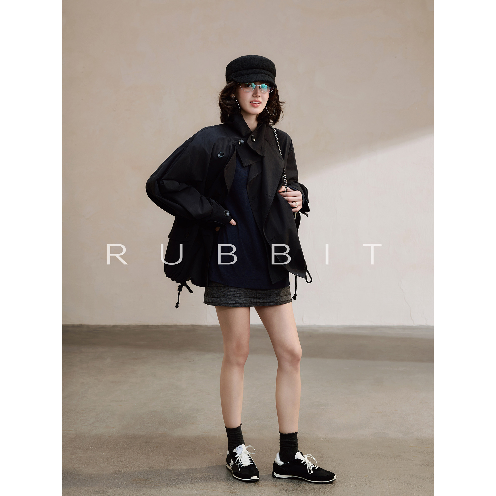 RUBBIT CHIC买手店合作款 薄款双领高级感轮廓感风衣外套 限量