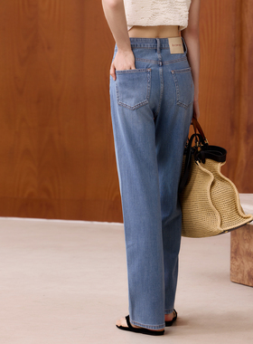 RUBBIT CHIC 好版型 超软细腰翘臀窄版直筒牛仔裤  面料巨舒服