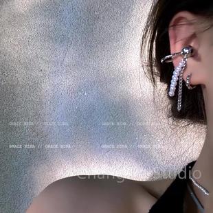 珍珠链条耳骨夹设计感耳夹女无耳洞耳环 甜酷girl ChangGe Studio