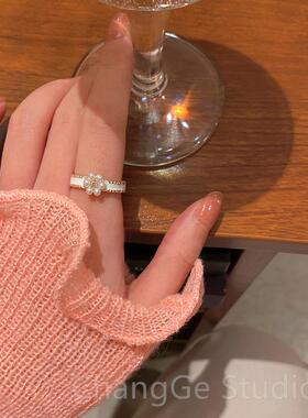 ChangGe Studio 早春珍珠花朵戒指女设计小众高级感轻奢精致开口