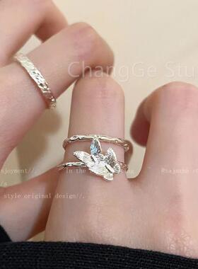 ChangGe Studio 蝴蝶开口叠戴戒指女2025年新款爆款简约食指戒时