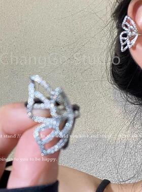 ChangGe Studio 超闪~轻奢蝴蝶耳夹无耳洞女新款耳骨夹小众设计耳
