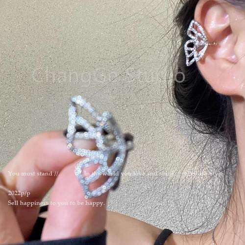 ChangGe Studio 超闪~轻奢蝴蝶耳夹无耳洞女新款耳骨夹小众设计耳