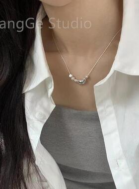 ChangGe Studio 简约小众设计珍珠爱心项链女锁骨链ins潮小红书同