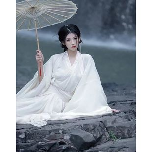 小龙女汉服纯色素雅超仙飘逸古装古典舞民族风舞蹈服仙气正版仙女