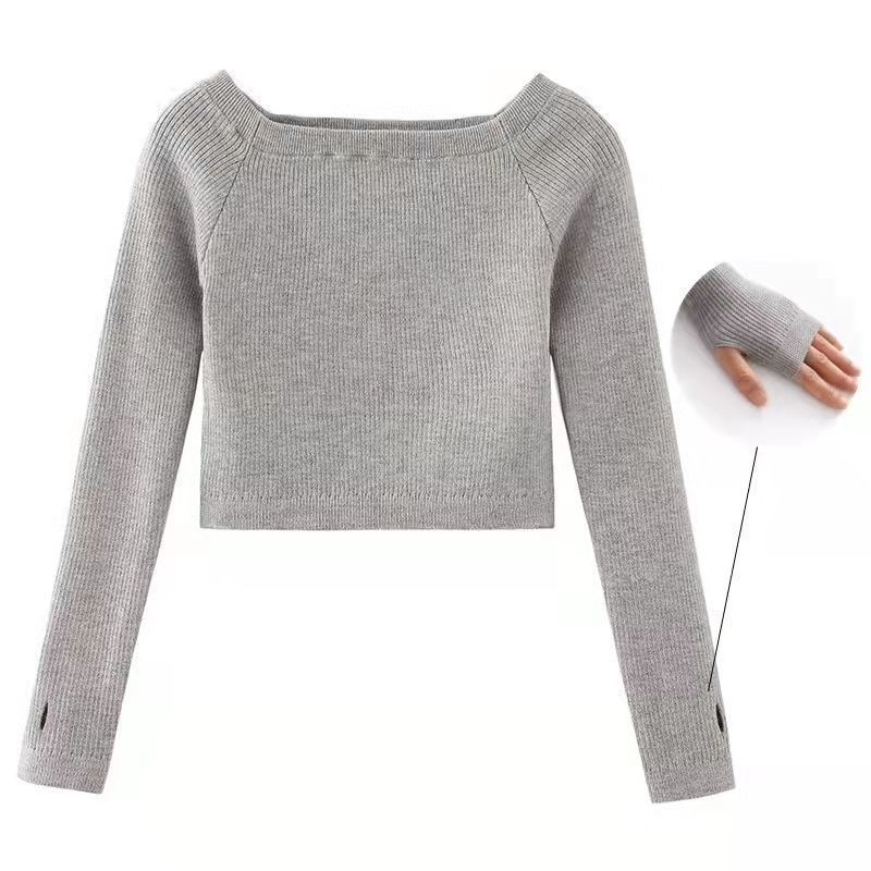 儿童舞蹈一字领套手指外套毛衣女童秋冬舞蹈练功服厚保暖