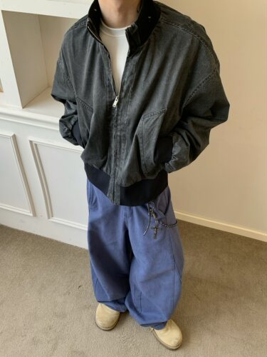 Uekk春秋复古立领宽松休闲夹克