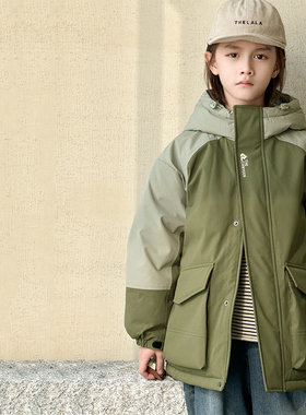 男童羽绒服中长款2025冬季新款亲子儿童羽绒服加厚中大童装4876