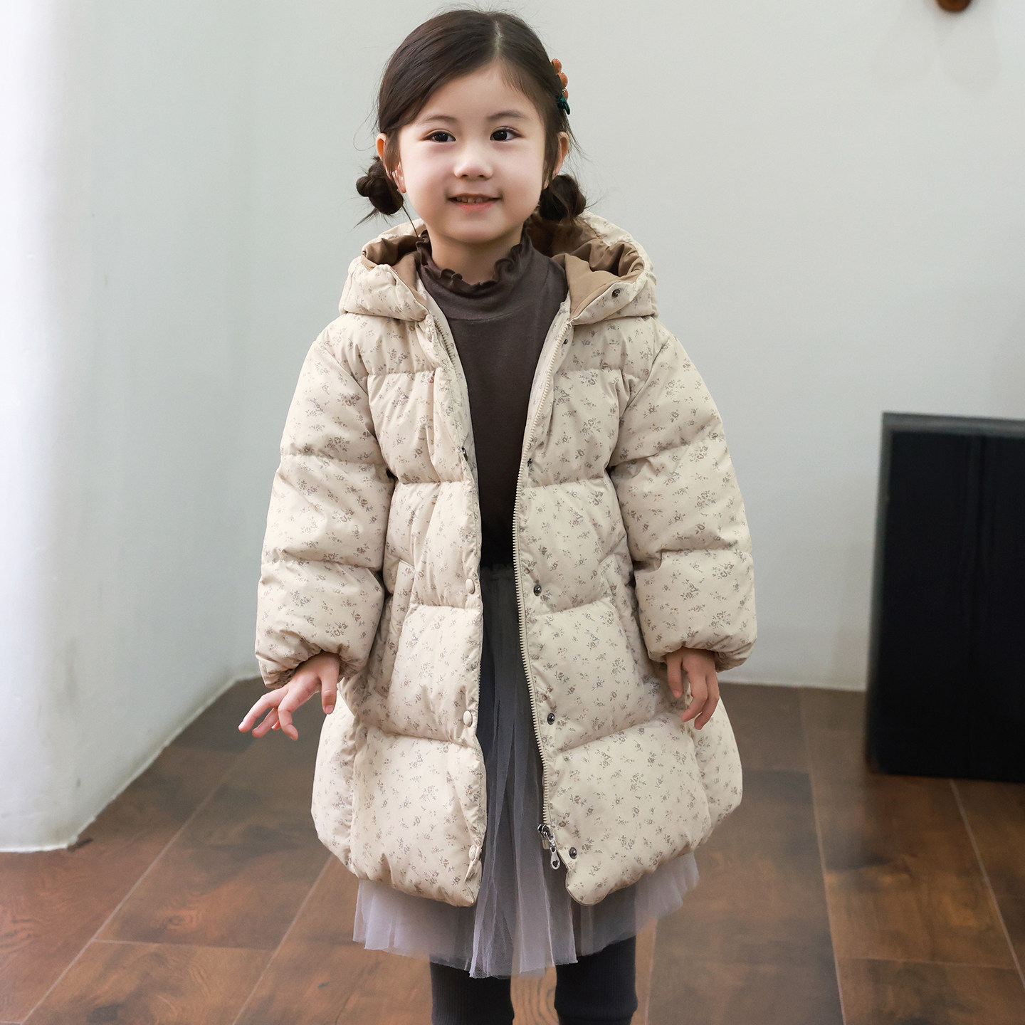 女童羽绒服中长款2025冬季新款宝宝羽绒服1-3-6岁童装外套4116