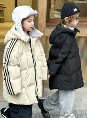 男童羽绒服中长款2025冬季新款儿童羽绒服女童装加厚童装外套4885
