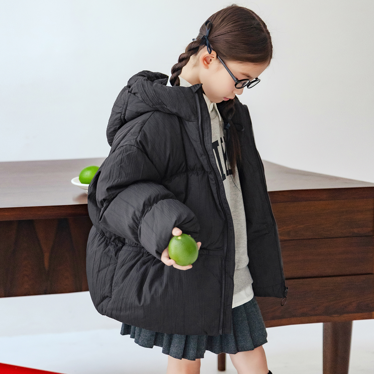 HeyonWye女童羽绒服中长款2025冬季新款加厚中大儿童羽绒服外套