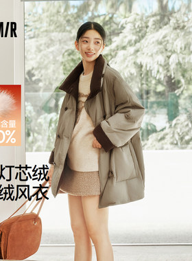 森马80绒子插肩袖风衣羽绒服女