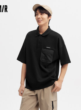 森马POLO衫男2024夏季新款潮流帅气户外风短袖上衣宽松半开襟男装