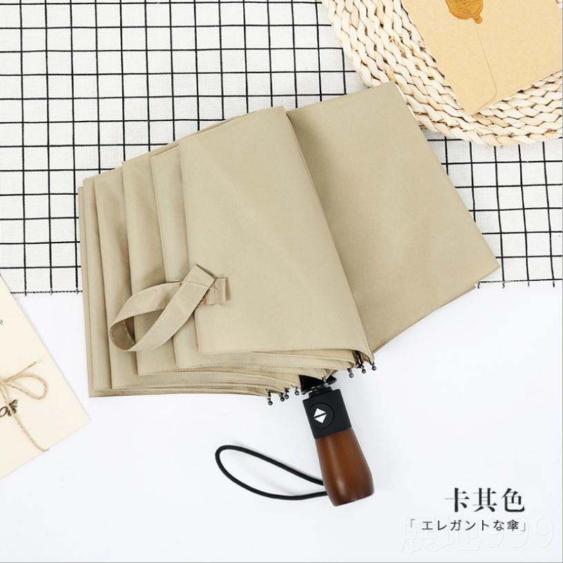 高档十骨防风动全自雨伞折伞防紫外线女商务复古雨伞定制lo男g叠o