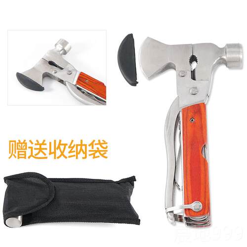 高档装跨境户外多功能斧子便携车应载工具野营具帐篷锤家用急救备