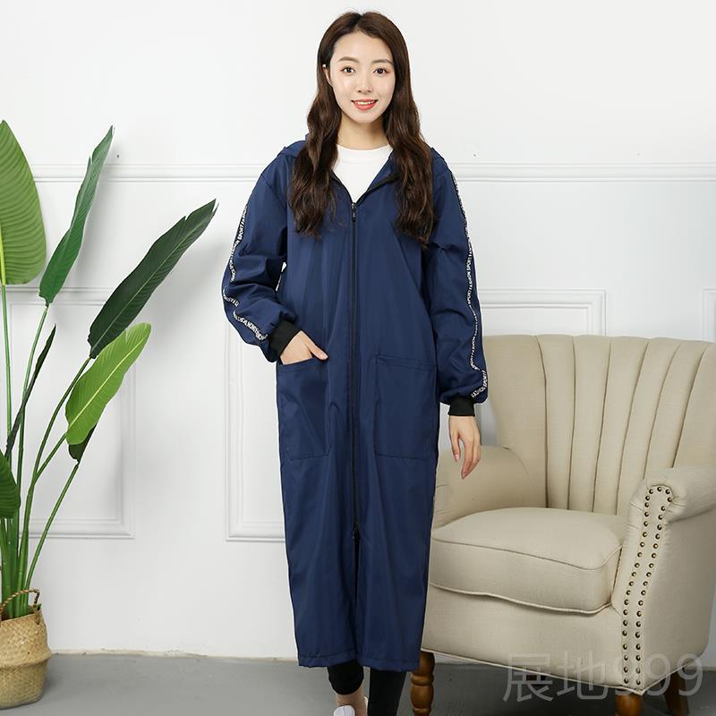 高档新款水罩衣女加长款工作服羽绒男服护衣厨房防围裙时尚外套大