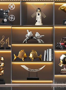 高档视柜柜轻电奢酒柜装书饰品摆件办公室大气展示柜摆设柜子工艺