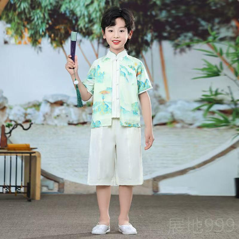 高档六一演出唐服幼儿演园中国风古套装男女童古风装表服装合唱中