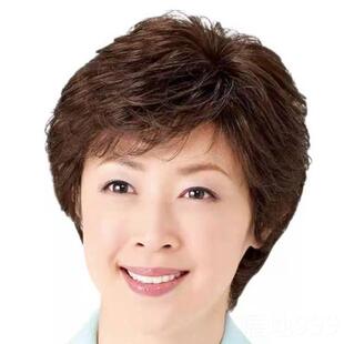 高档中老发年假发女士奶花白人短发老全头套奶白色全真老太太光头