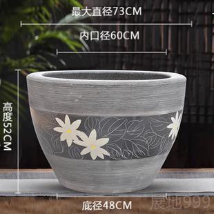 高档景德镇陶鱼缸特大院客厅养鱼盆户外鱼缸睡瓷莲荷号花缸庭老式
