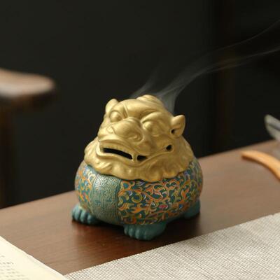 高档香炉创意意狻金蟾熏香薰炉禅沉香盘香炉茶猊桌家用陶炉瓷檀香