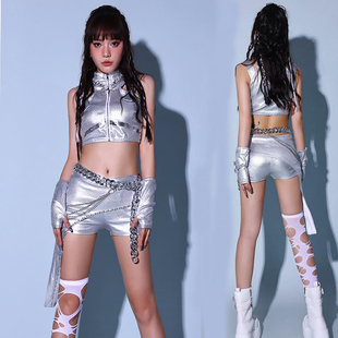 AI机器人未来科技感银色机械姬套装DS演出服装女团爵士舞蹈套装