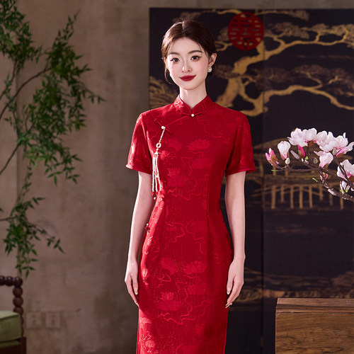 红色订婚旗袍2025新款