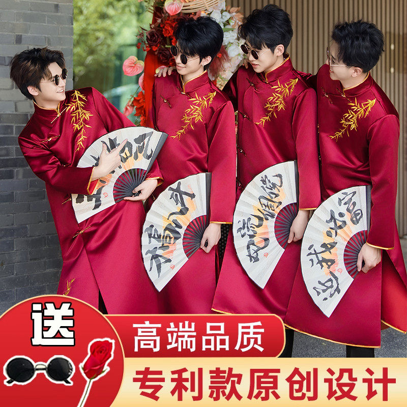 伴郎服中式2025新款兄弟装结婚