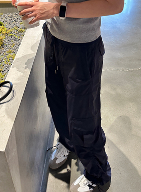 夏季薄款工装裤显瘦运动百搭直筒中腰凉感长裤XCGZ24506