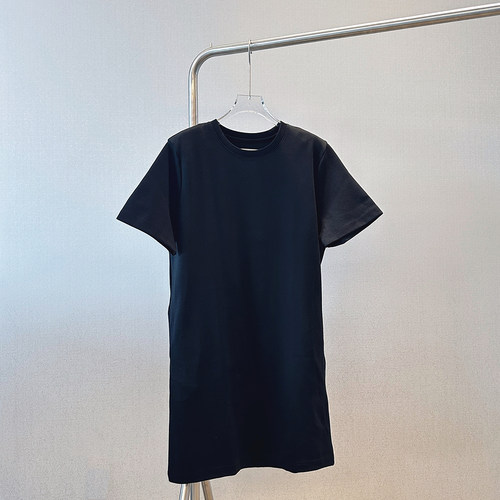 垫肩连衣裙M6纸片人圆领百搭夏季宽松显瘦裙NNB005