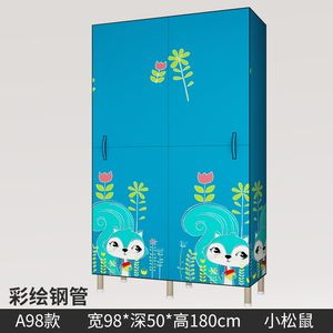 新品柜人乐简易衣柜结实耐用开门式布衣柜钢管加粗加固挂衣柜现代