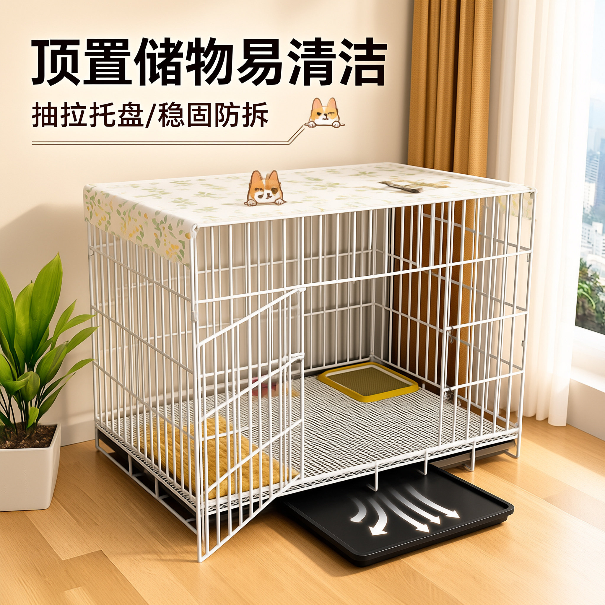 小型犬猫家用不占地围栏狗笼