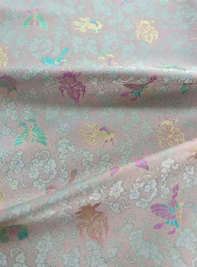 织锦缎提花面料旗袍上衣中式外套服装马甲汉服布料