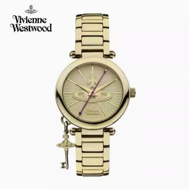 Vivienne Westwood 西太后腕表石英机芯土星金色表盘吊坠手表