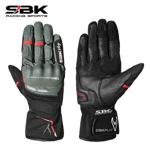 SBK摩托车手套冬季骑行机车防寒加绒保暖防水防风可触屏碳防摔男