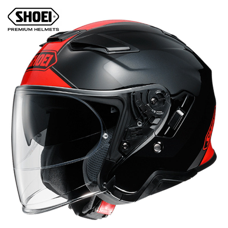 日本shoei头盔j-cruise 2代半盔摩托车男女双镜片巡航3/4通风夏季