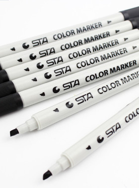 黑色水性马克笔双头点柱笔绘图画柱子画快题建筑师考试一柱二级