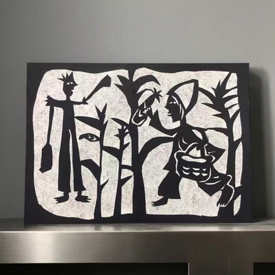 雕刻撕刻画纸板手工DIY黑白卡纸